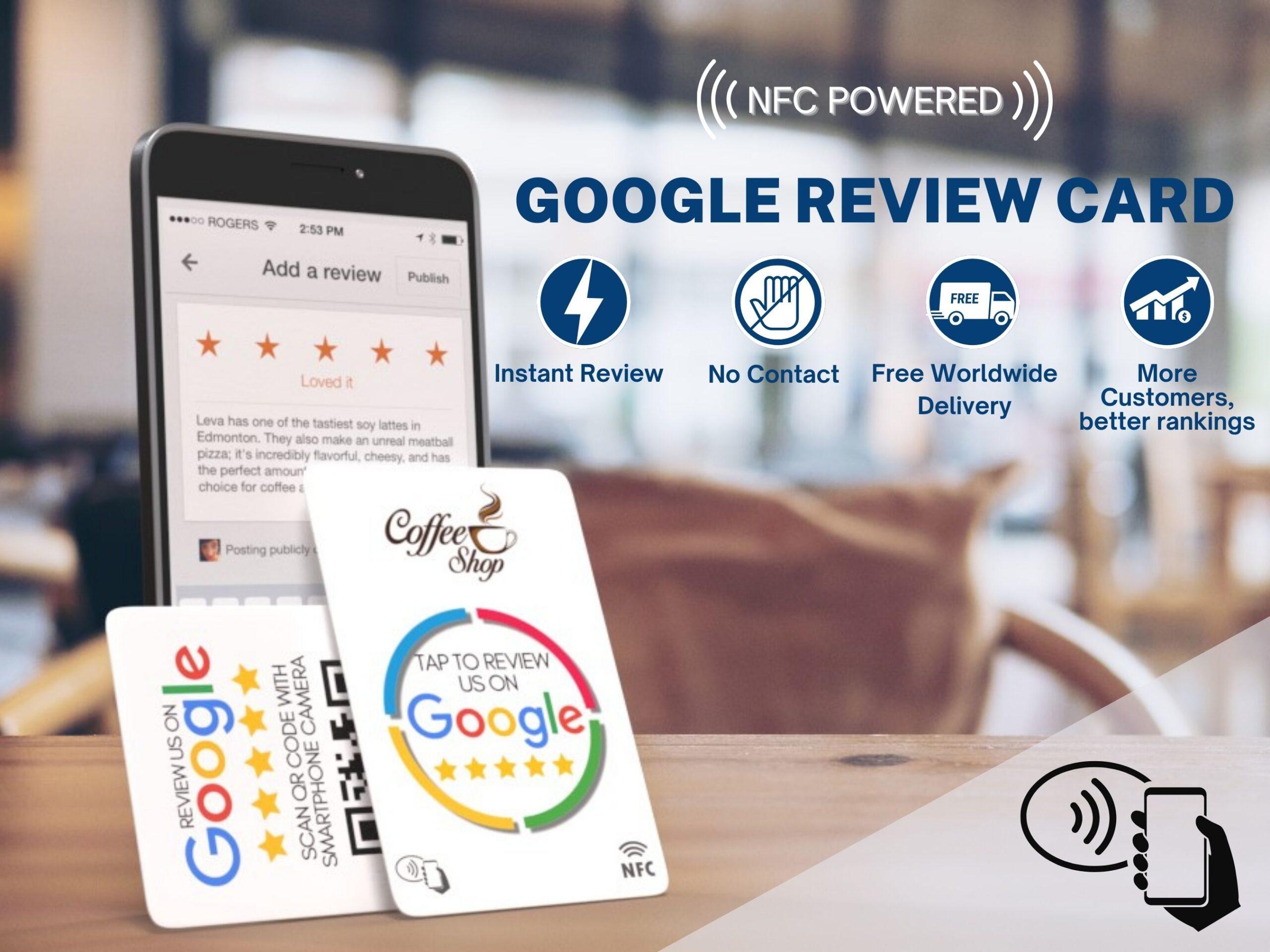 tap to review card to mobile